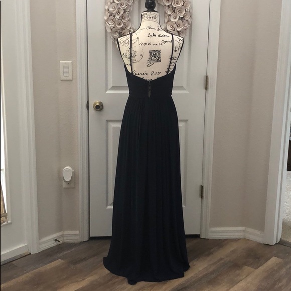 DONATED!! Navy Crinkle Chiffon dress w/sweetheart - Picture 6 of 8